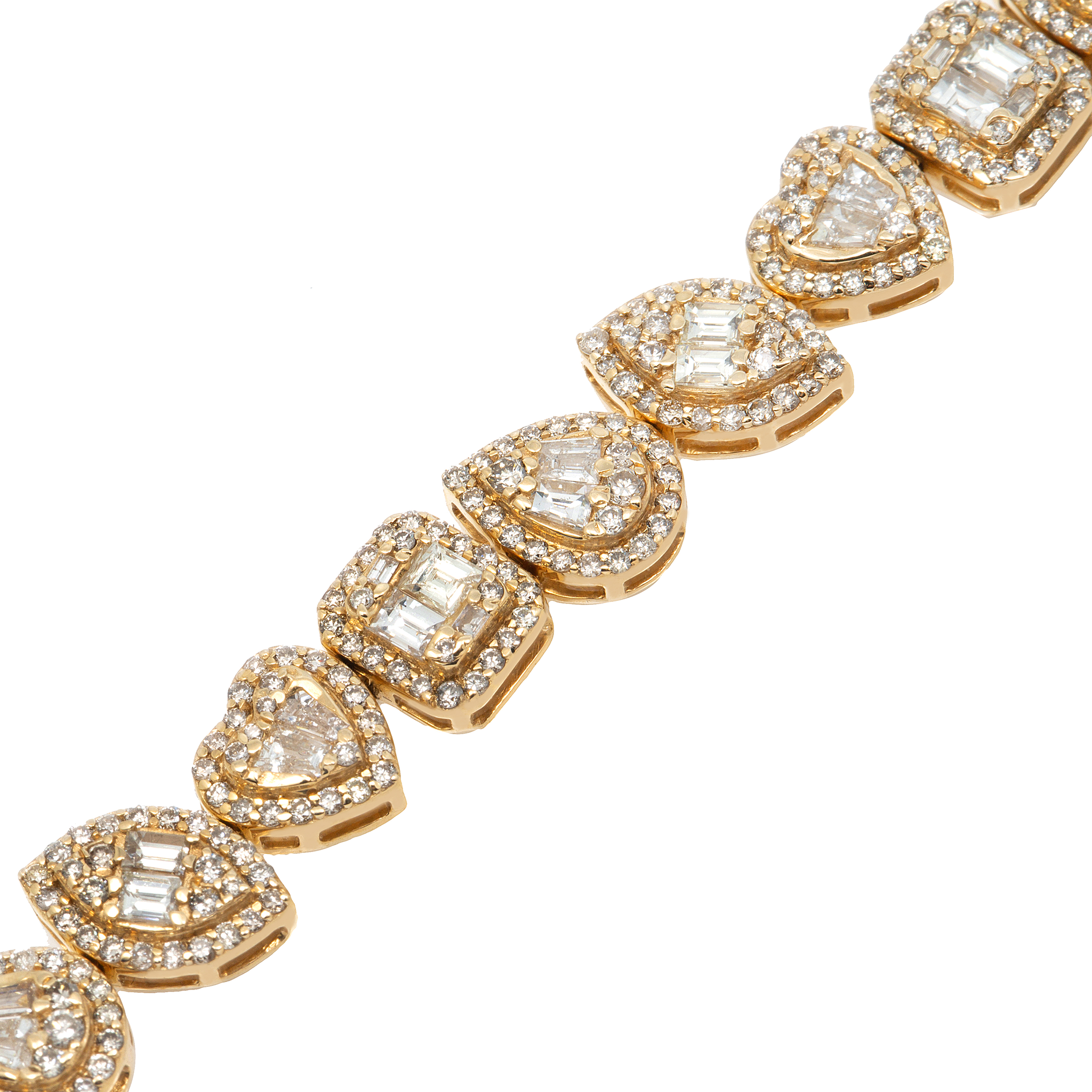 Diamond Multi Shape Bracelet, 14K Yellow Gold 5.94ct view 3
