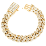 Diamond Cuban Bracelet, 10K Yellow Gold 8.80ct