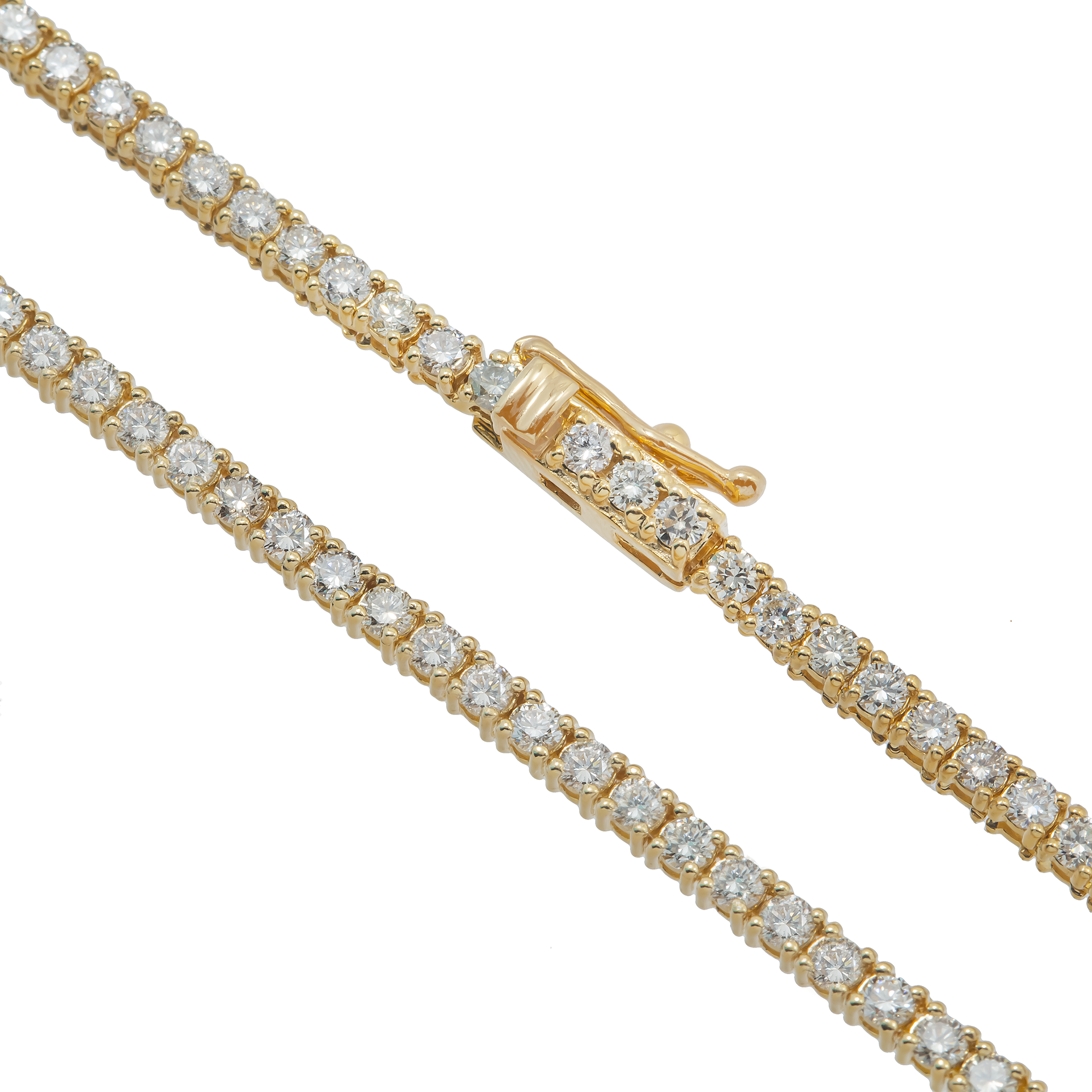 Diamond Tennis Necklace, 14K Yellow Gold 5.46ct view 2