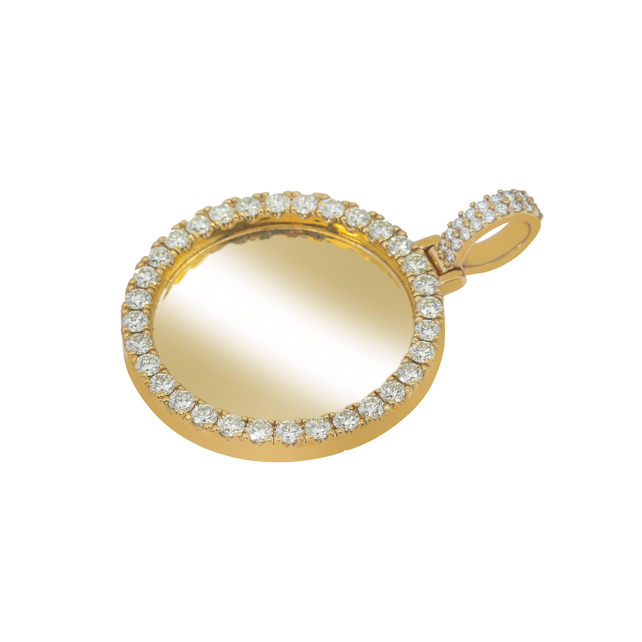 Diamond Picture Pendant, 18K Yellow Gold 2.10ct view 2