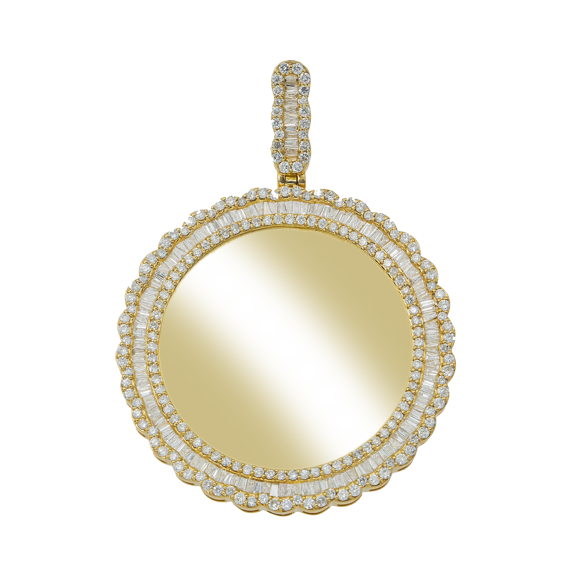 Diamond Picture Pendant, 10K Yellow Gold 4.15ct