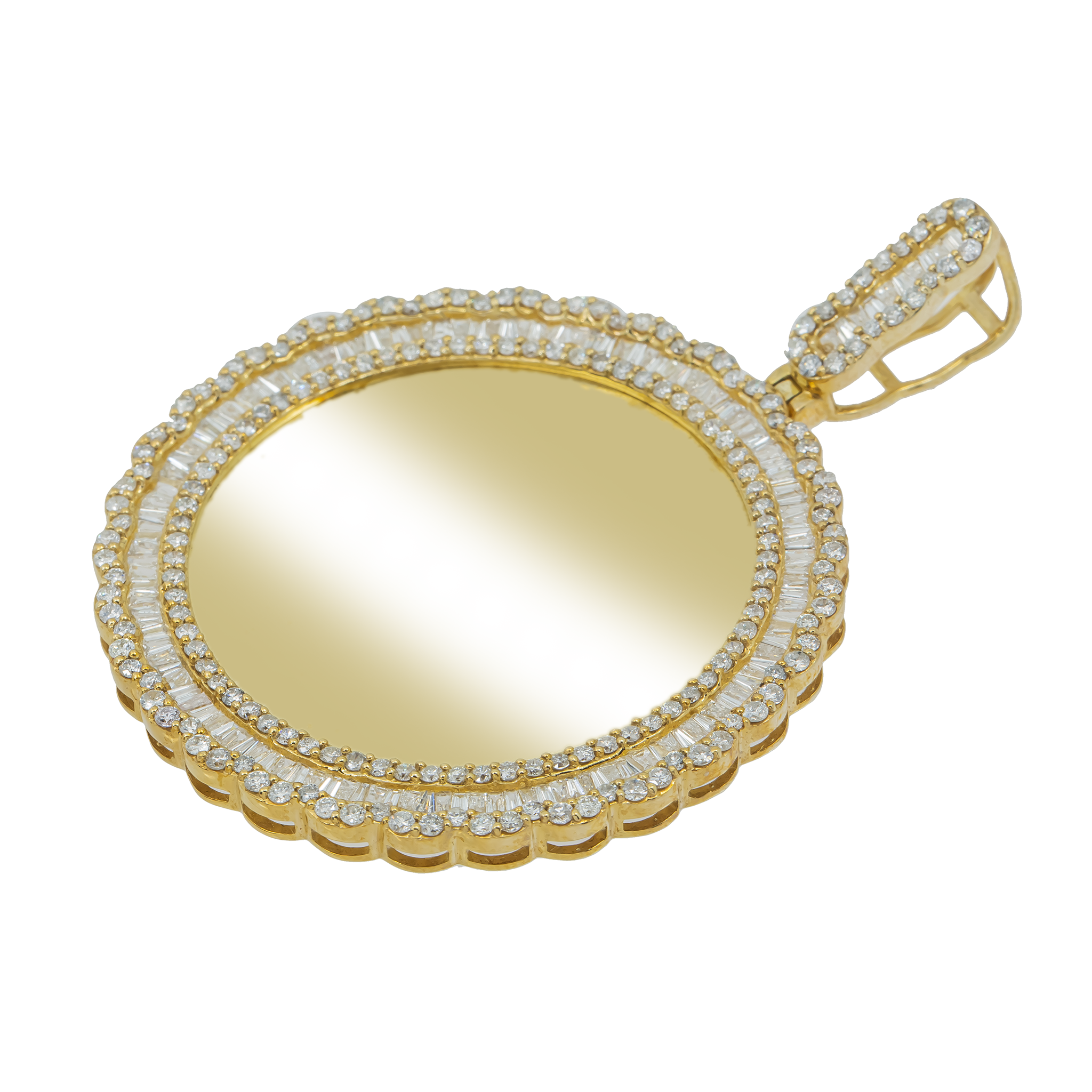 Diamond Picture Pendant, 10K Yellow Gold 4.15ct view 2