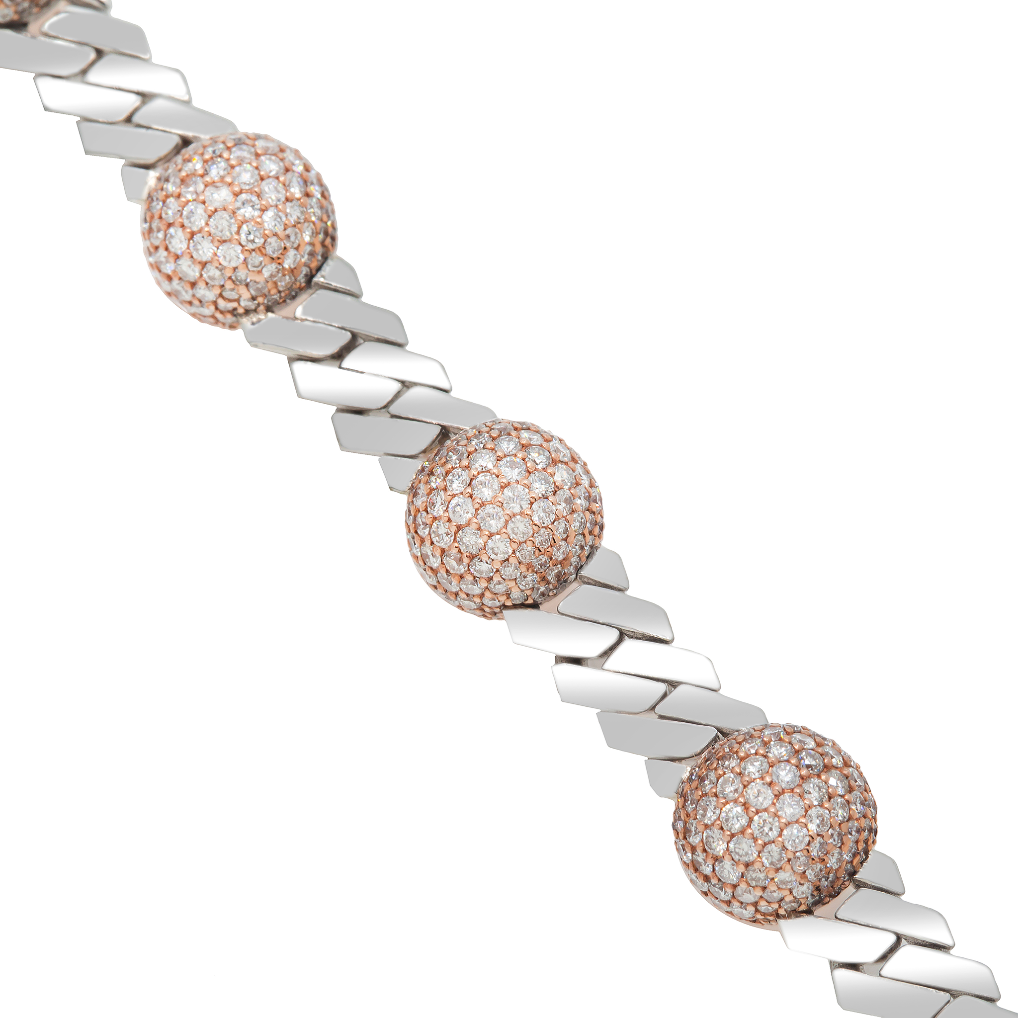 Diamond Cuban Ball Bracelet view 2