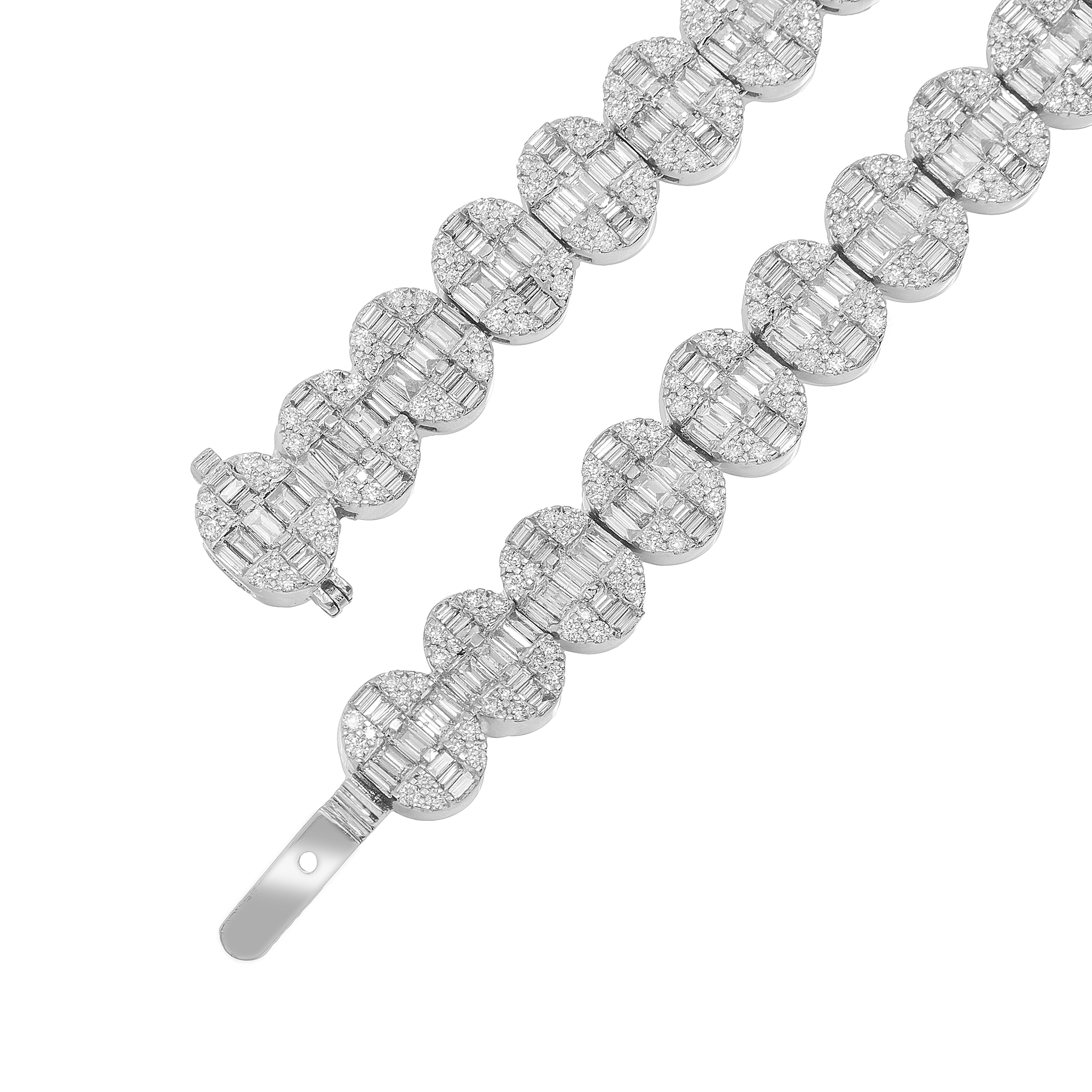 Diamond Baguette Chain, 14K White Gold 23.44ct view 2