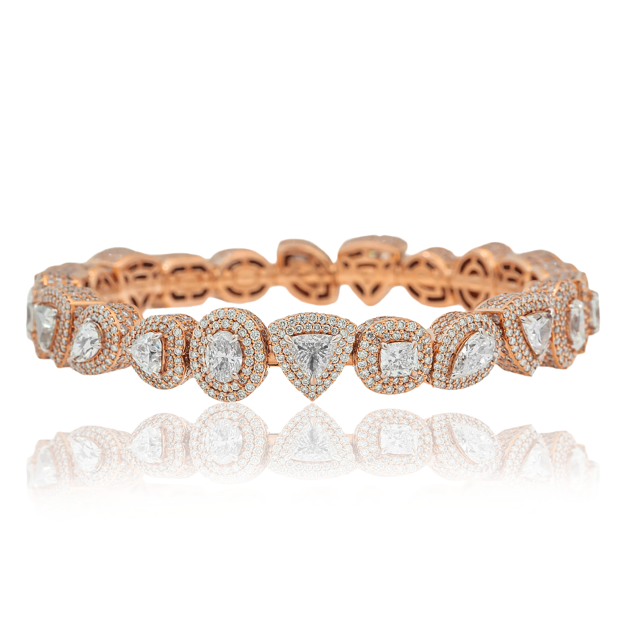 Diamond Multi Shape Bracelet, 18K Rose Gold