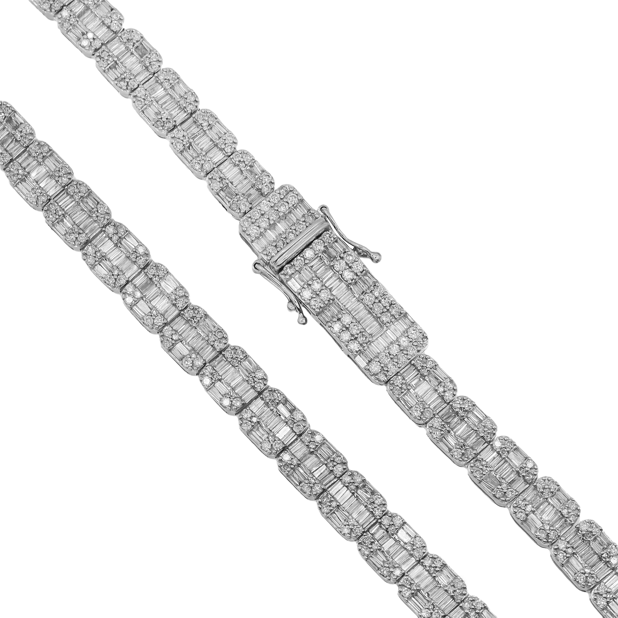 Diamond Baguette Chain, 14K White Gold 18.69ct view 2