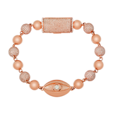 Evil Eye Diamond Ball Bracelet, 10K Rose Gold 6.50ct