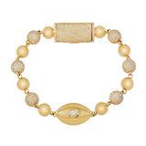 Evil Eye Diamond Ball Bracelet, 10K Yellow Gold 6.50ct