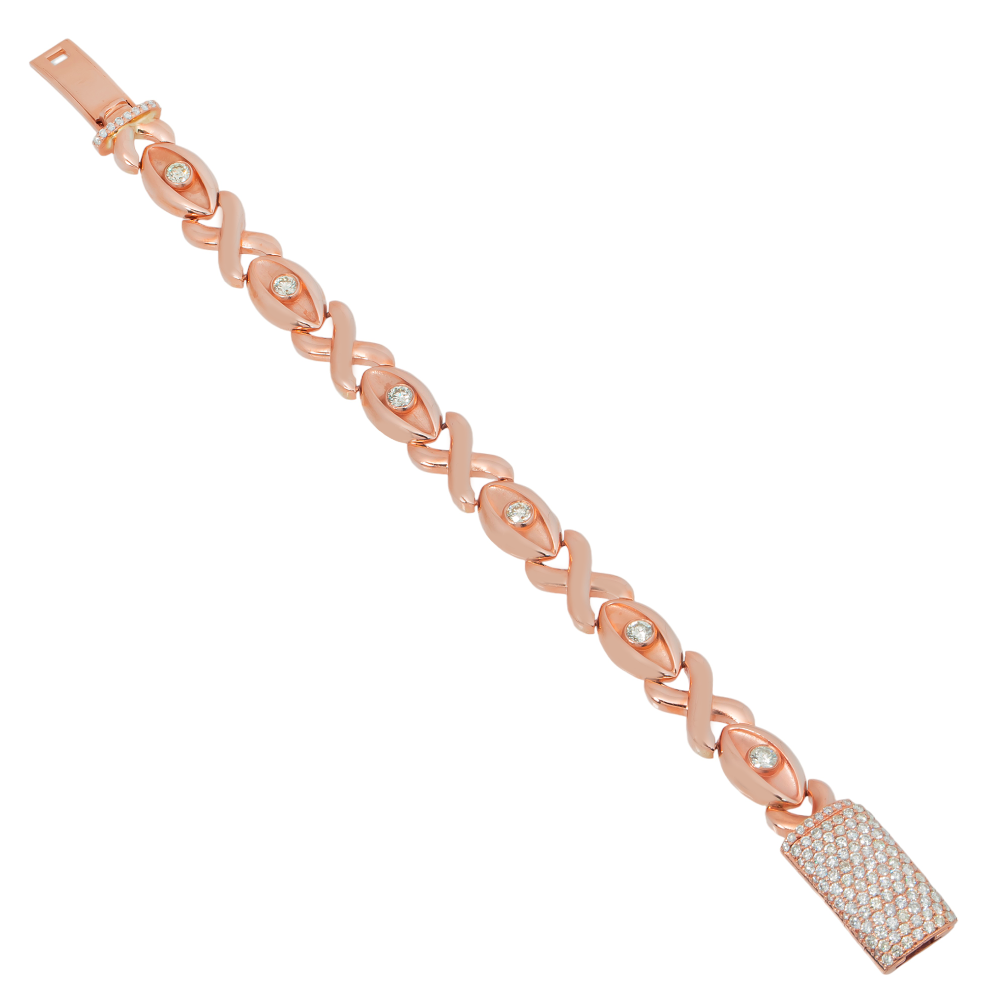 Infinity Evil Eye Bracelet, 10K Rose Gold 5.40ct view 2