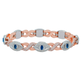 Infinity Evil Eye Diamond Bracelet, 10K Rose Gold 5.35ct