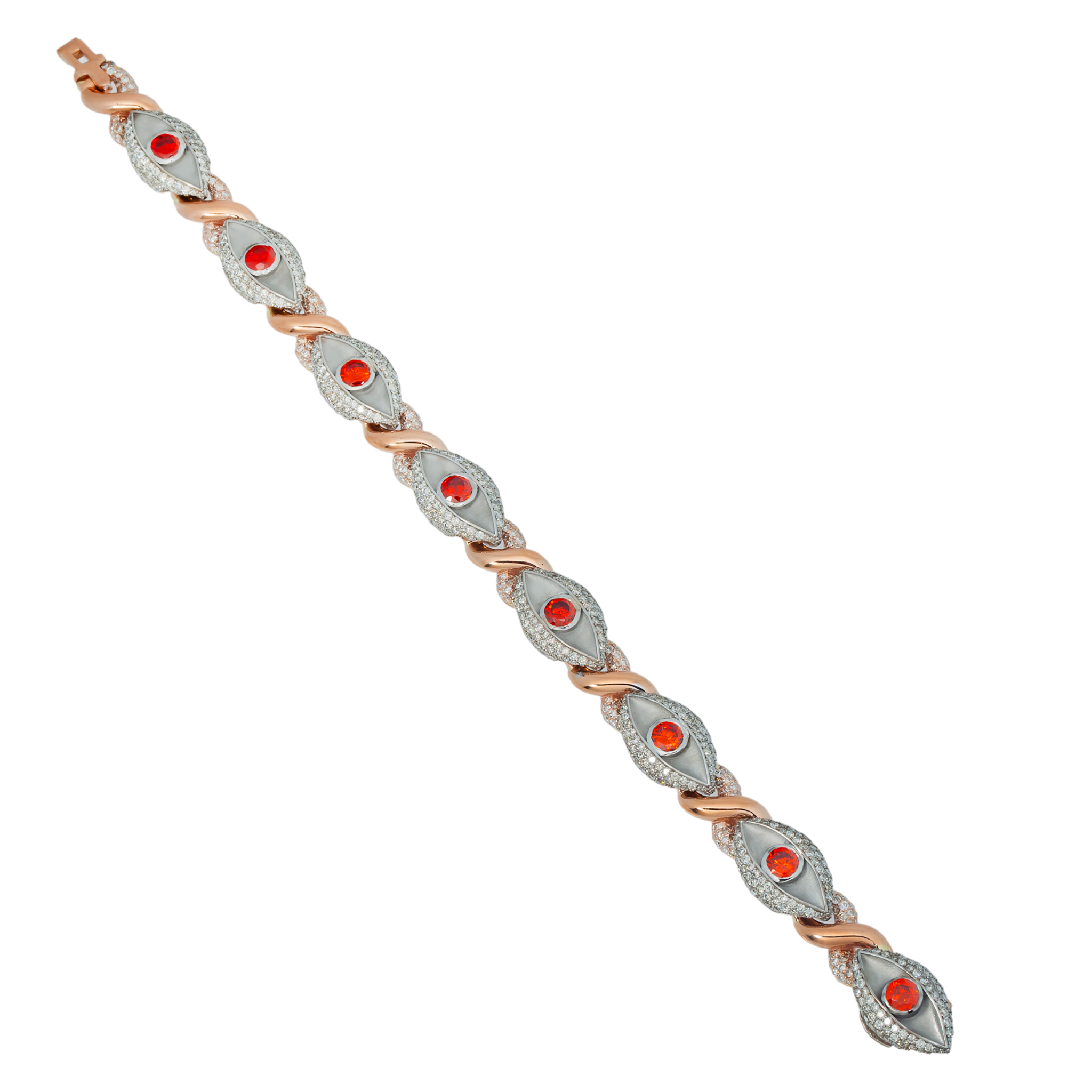 Infinity Evil Eye Bracelet, 10K Rose Gold 8.17ct view 3