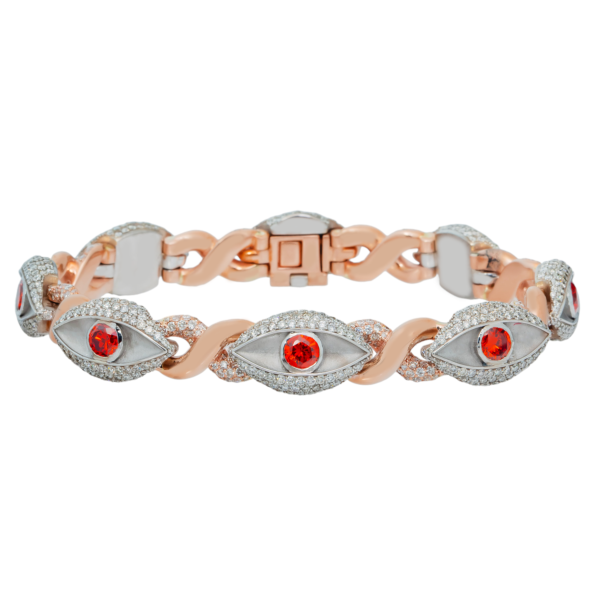 Infinity Evil Eye Bracelet, 10K Rose Gold 8.17ct view 2