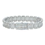 Diamond Baguette Bracelet, 14K White Gold 18.56ct