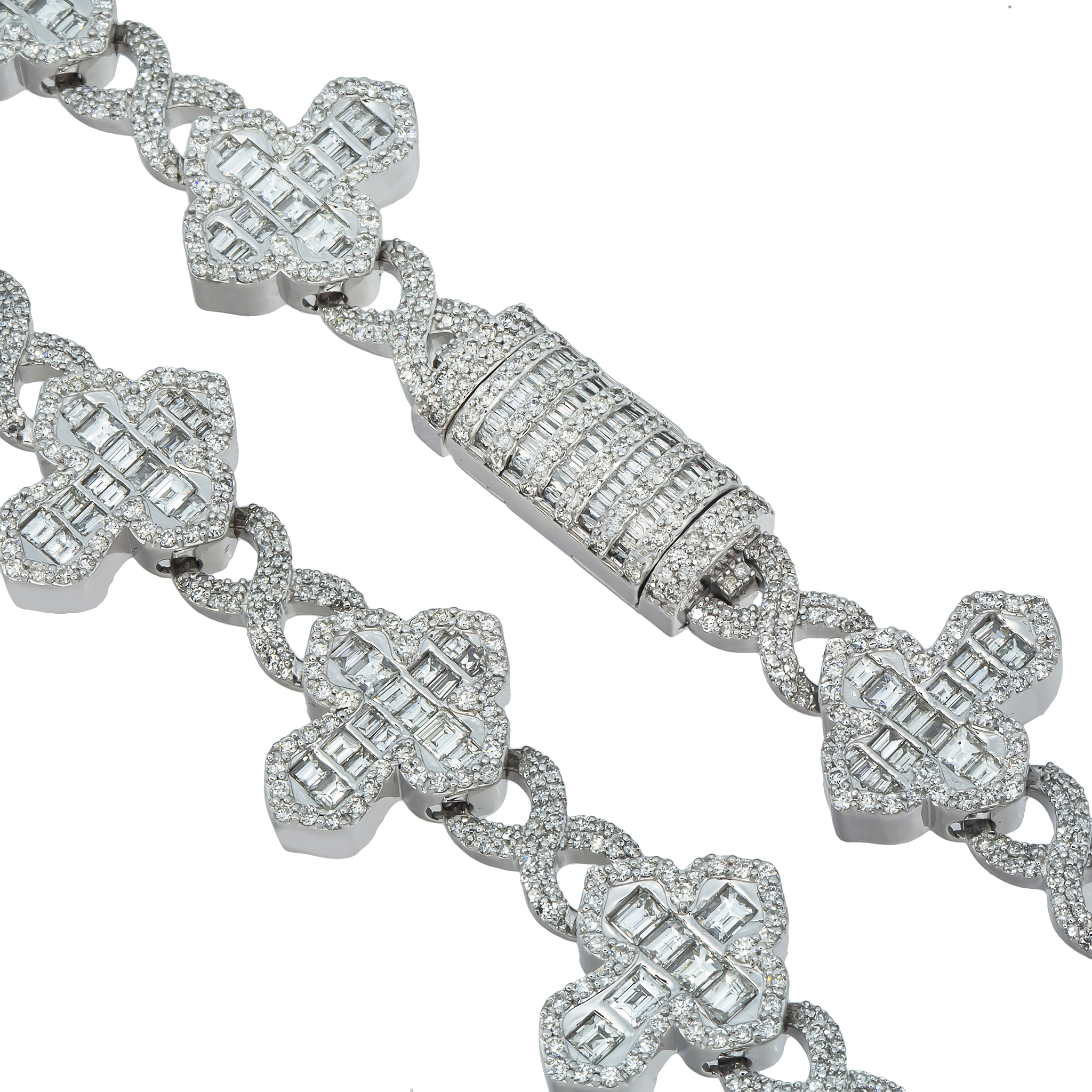Infinity Diamond Cross Chain, 10K White Gold 30.07ct view 2
