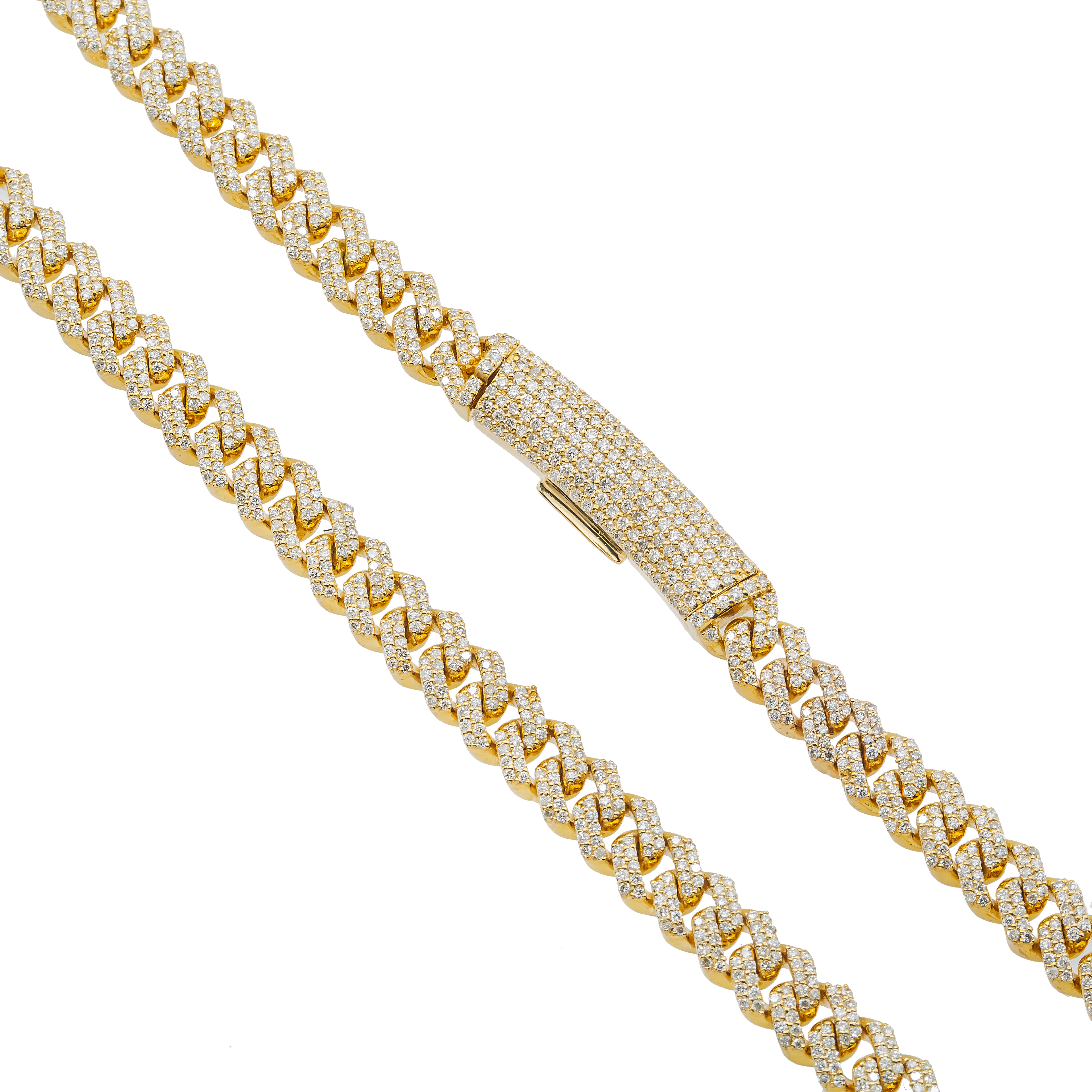 Mini Diamond Cuban Link, 14K Yellow Gold 7.50ct view 2