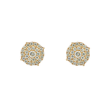 Diamond Cluster Earrings, 14K Yellow Gold 2.65ct