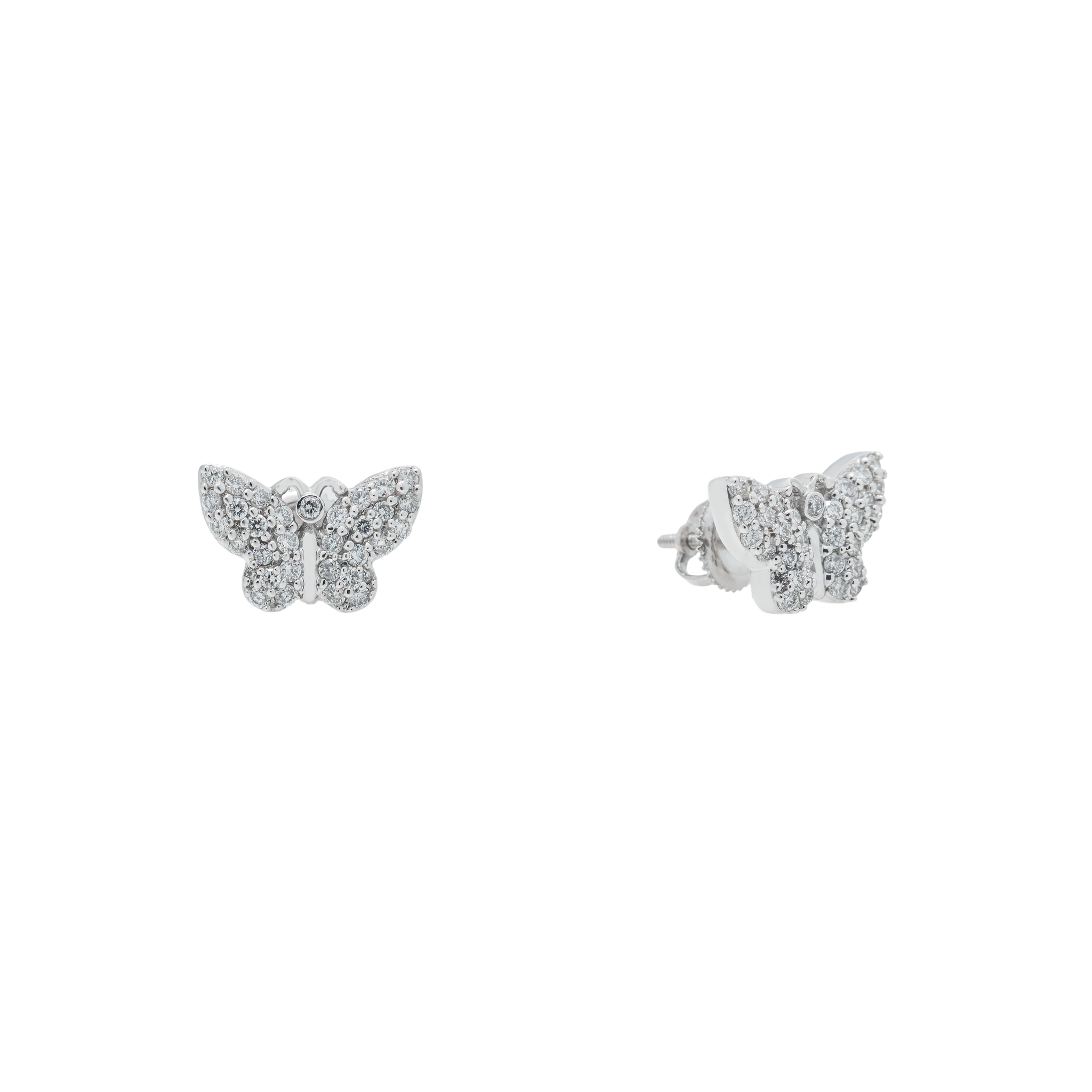 Diamond Butterfly Earrings view 2