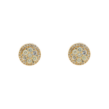 Diamond Cluster Earrings, 14K Yellow Gold 1.00ct