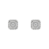 Diamond Square Earrings, 14K White Gold 1.45ct