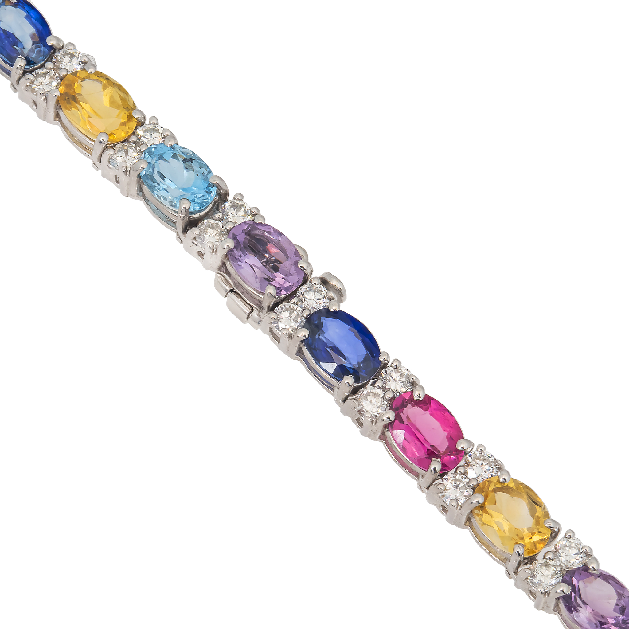 Colored Gem Tennis Necklace view 2