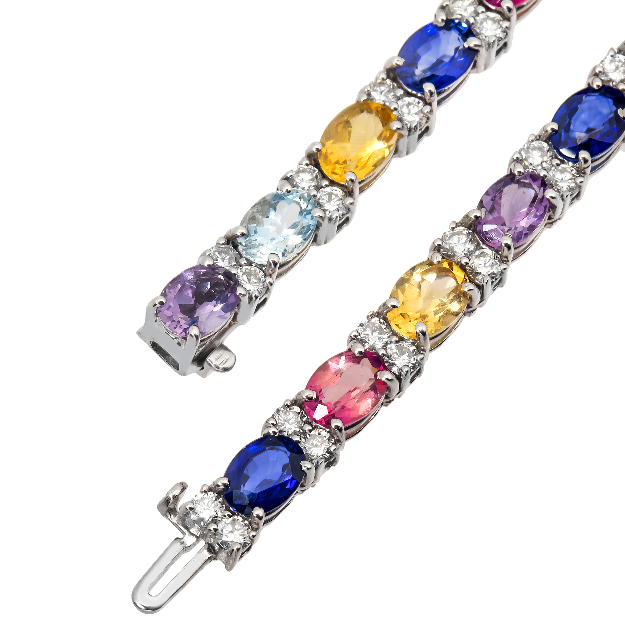 Colored Gem Tennis Necklace view 3
