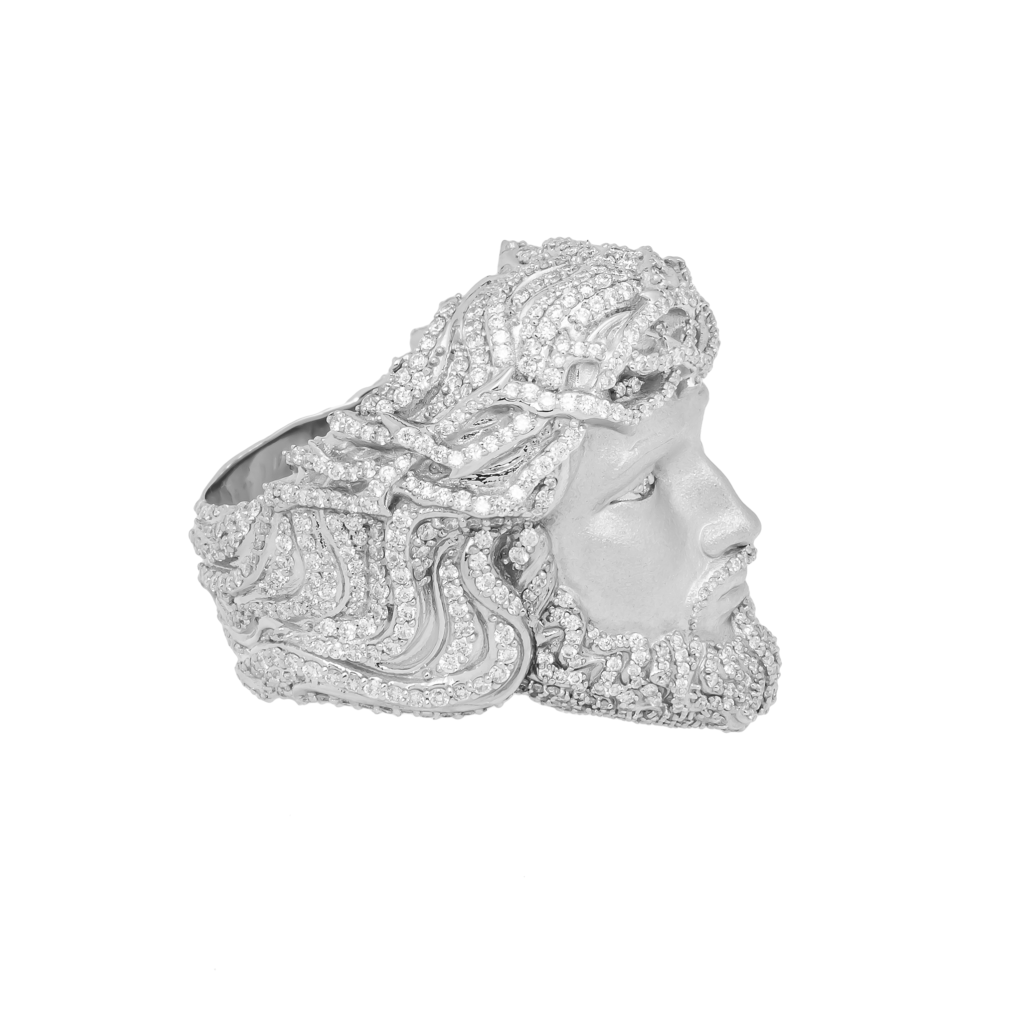 Diamond Jesus Ring view 2