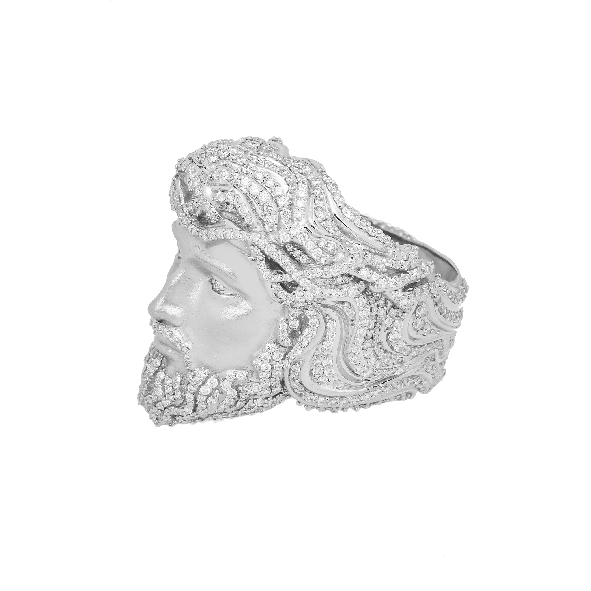 Diamond Jesus Ring view 3