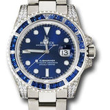 Rolex Submariner Date 40mm White Gold Blue Dial Sapphire Diamond Bezel Oyster Bracelet – 116659SABR