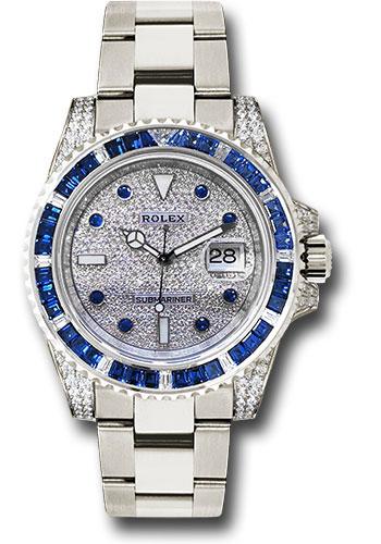 Rolex Submariner Date 40mm White Gold Diamond-Paved Dial Sapphire Diamond Bezel Oyster Bracelet – 116659SABR