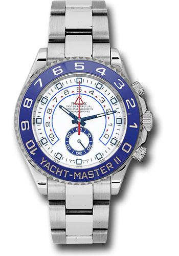 Rolex Yacht-Master II 44 Steel Matt White Dial Blue Hands Blue Cerachrom Command Bezel Oyster Bracelet – 116680B