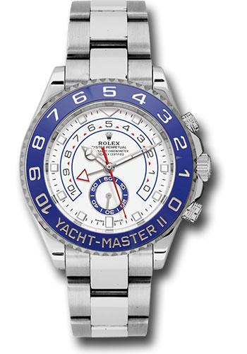 Rolex Yacht-Master II 44 Steel Matt White Dial Blue Cerachrom Command Bezel Oyster Bracelet – 116680