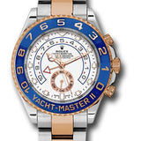 Rolex Yacht-Master II 44 Steel and Pink Gold White Dial Blue Cerachrom Command Bezel Oyster Bracelet – 116681