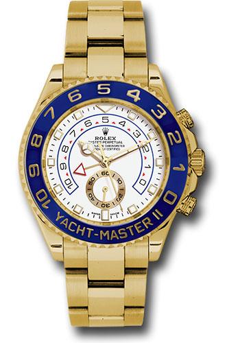 Rolex Yacht-Master II 44 Yellow Gold White Dial Blue Ceramic Command Bezel Oyster Bracelet – 116688