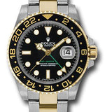 Rolex GMT-Master II 40mm Yellow Rolesor Black Dial Black Bezel Oyster Bracelet – 116713LN