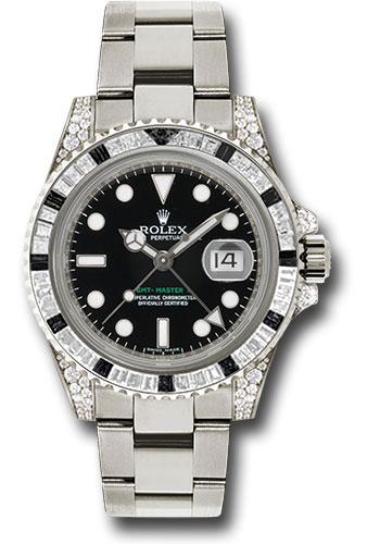 Rolex GMT-Master II 40mm White Gold Black Dial Diamond Black Sapphire Bezel Oyster Bracelet – 116759SANR