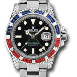 Rolex GMT-Master II 40mm White Gold Black Dial Sapphire Ruby Diamond Bezel Oyster Bracelet – 116759SARU