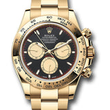 Rolex Cosmograph Daytona Black and Champagne Index Dial Yellow Gold Oyster Bracelet – 126508
