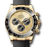 Rolex Cosmograph Daytona Golden and Black Index Dial Yellow Gold Black Cerachrom Bezel Oysterflex – 126518LN