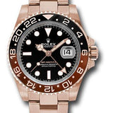 Rolex GMT-Master II 40mm Everose Gold Black Dial Root Beer Cerachrom Bezel Oyster Bracelet – 126715CHNR
