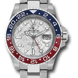 Rolex GMT-Master II 40mm White Gold Meteorite Dial Pepsi Red-Blue Cerachrom Bezel Oyster Bracelet – 126719BLRO