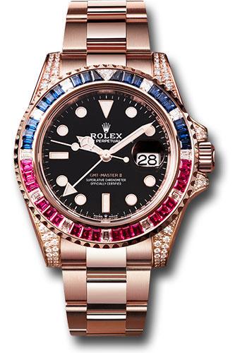 Rolex GMT-Master II 40mm Everose Gold Diamond Sapphire Ruby Bezel – 126755SARU