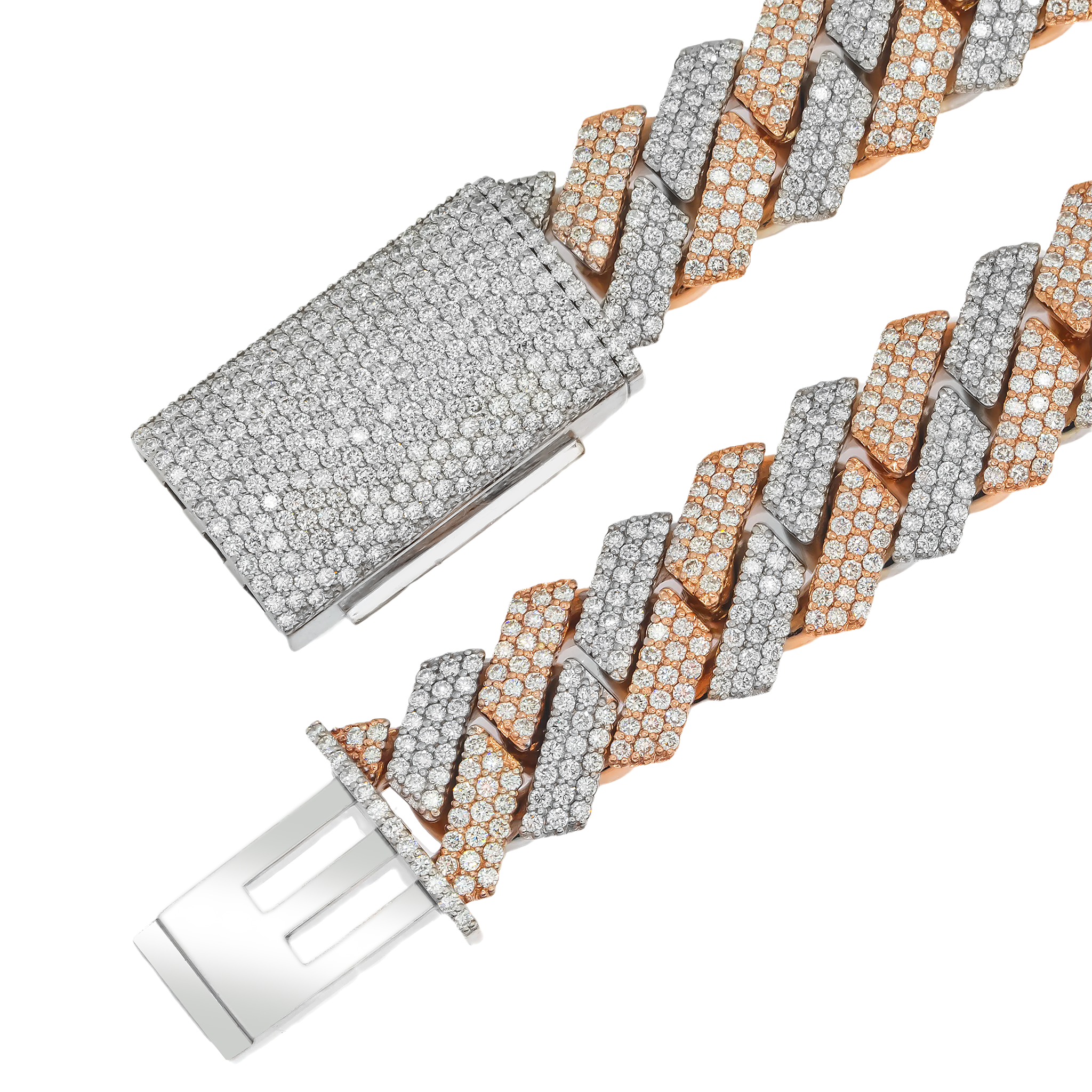 Diamond Cuban Chain, 14K Rose Gold 65.00ct view 2