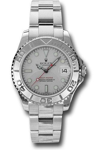 Rolex Yacht-Master 35 Steel and Platinum Platinum Dial Time-Lapse Bezel Oyster Bracelet – 168622