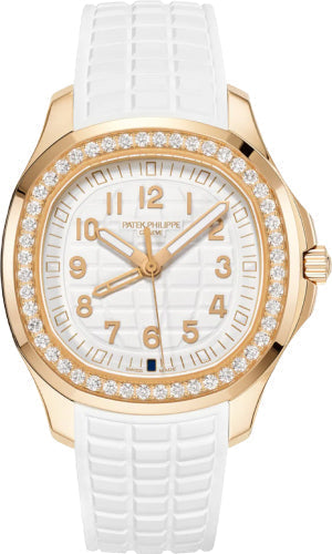 Patek Philippe Aquanaut Luce Travel Time 38.8mm Rose Gold White Dial Diamond Bezel Rubber Strap – 5269/200R-001