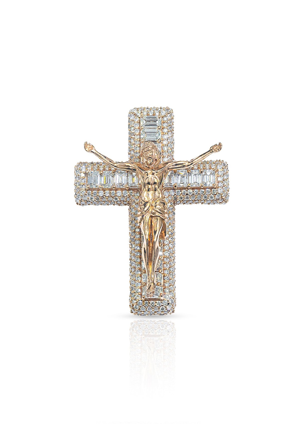 Holy Water Cross, 14K Rose Gold 9.51ct