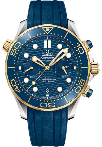 Omega Seamaster Diver 300M Chronograph 44mm Steel and Yellow Gold Blue Dial Blue Ceramic Bezel Rubber Strap – 210.22.44.51.03.001