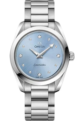 Omega Seamaster Aqua Terra 150M Quartz 28mm Steel Glossy Ice Blue Diamond Dial – 220.10.28.60.53.001