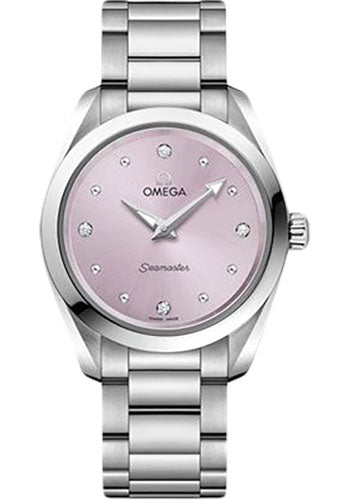Omega Seamaster Aqua Terra 150M Quartz 28mm Steel Glossy Lilac Diamond Dial – 220.10.28.60.60.001