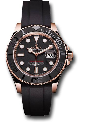 Rolex Yacht-Master 37 Everose Gold Matt Black Dial Black Cerachrom Bezel Oysterflex Bracelet – 268655