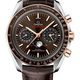Omega Speedmaster Moonphase Master Chronometer Chronograph 44.25mm Steel Brown Diamond Dial Sedna Gold Bezel – 304.23.44.52.13.001